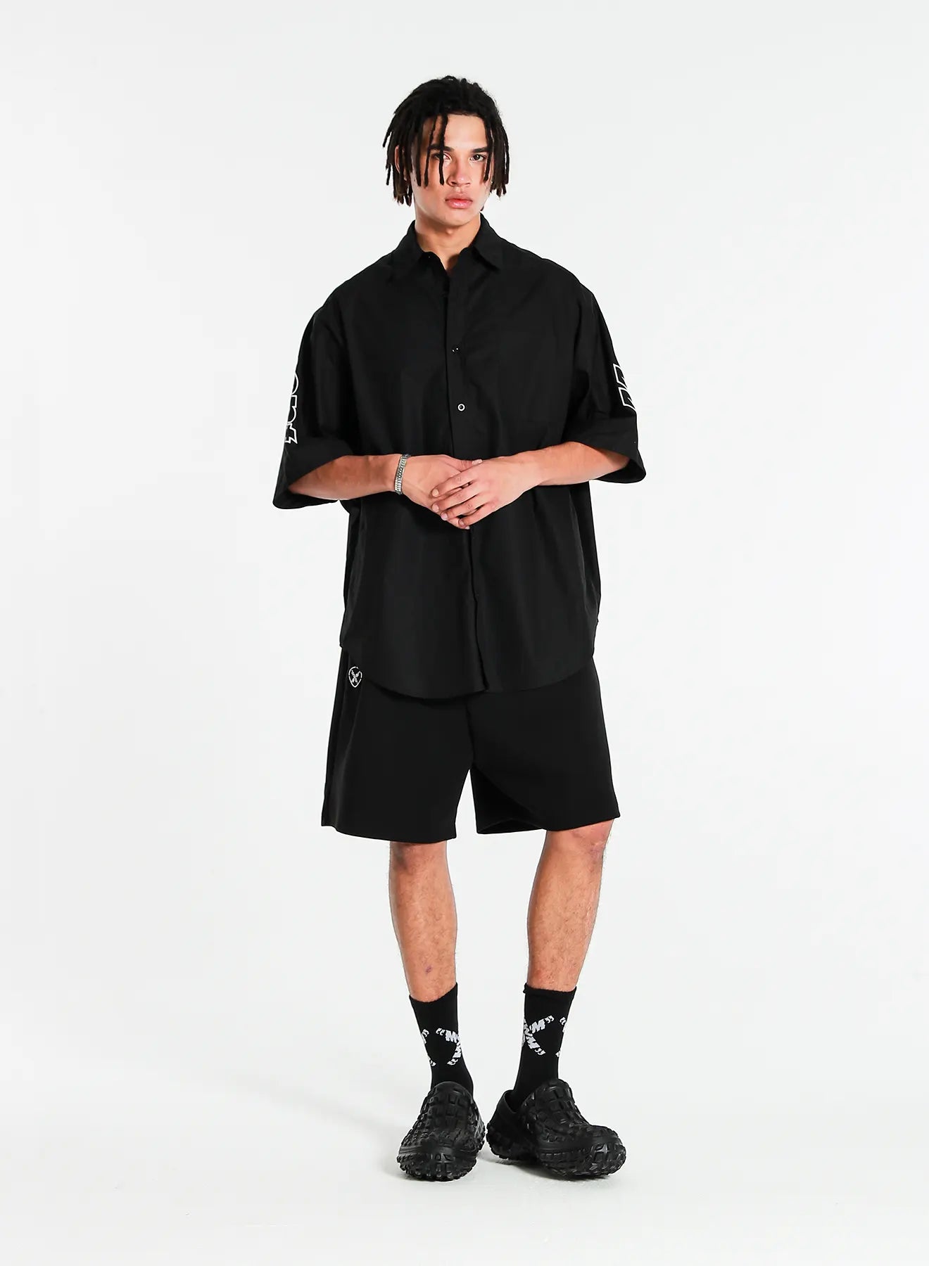 CAMISA DE MANGA CORTA OVERSIZE "LOGO" - BLANCO - BLACK CAPSULE MOD WAVE MOVEMENT | MW092080427