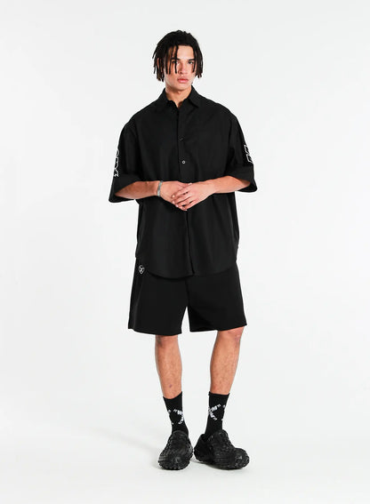 CAMISA DE MANGA CORTA OVERSIZE "LOGO" - BLANCO - BLACK CAPSULE MOD WAVE MOVEMENT | MW092080427