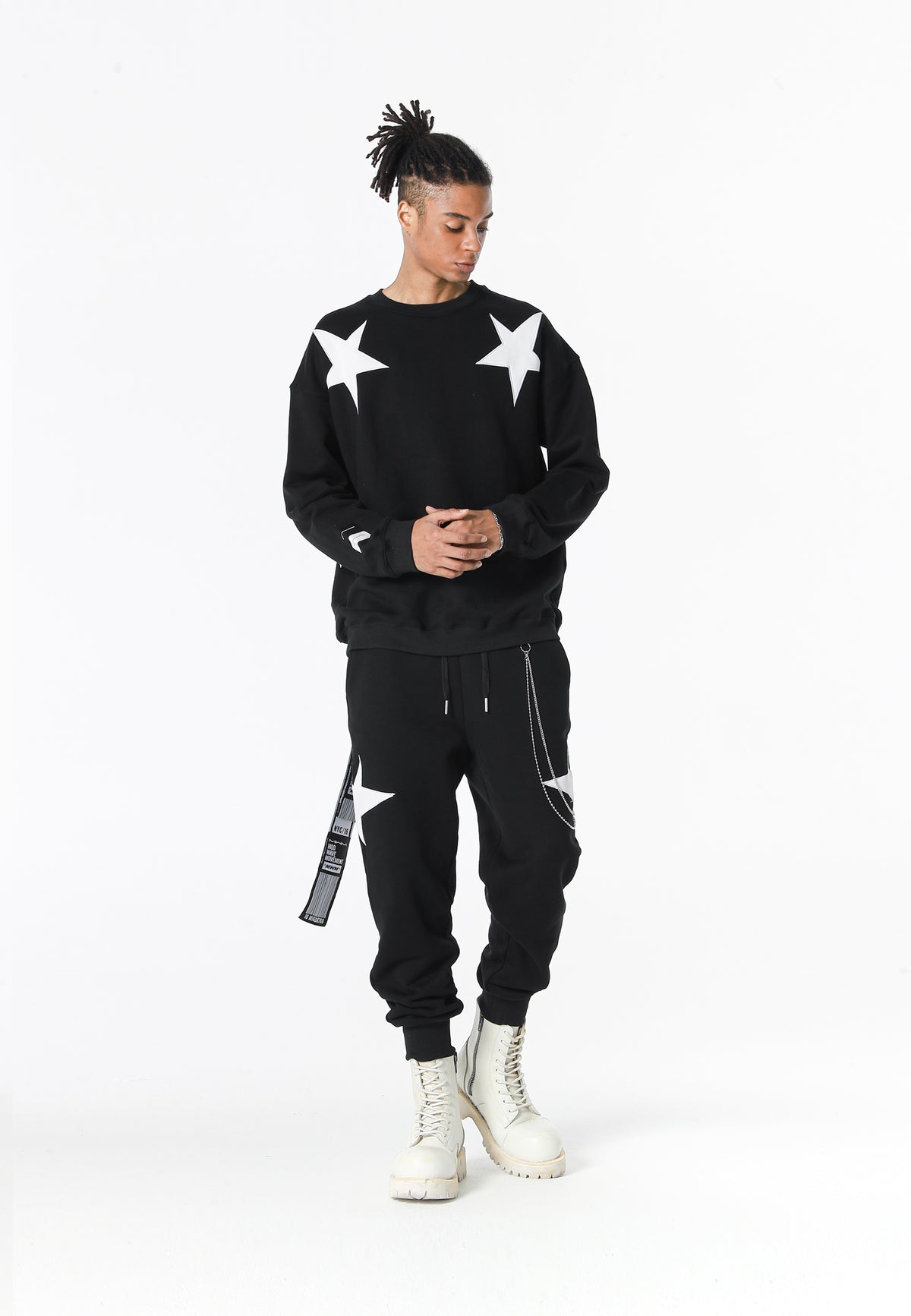 PANTALÓN CHANDAL "STARS" - BLACK - WINGS CAPSULE MOD WAVE MOVEMENT | MW093050845