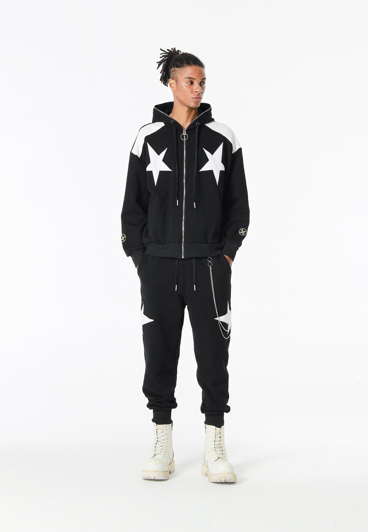 SUDADERA CREMALLERA "STARS" - BLACK - WINGS CAPSULE MOD WAVE MOVEMENT | MW093060844