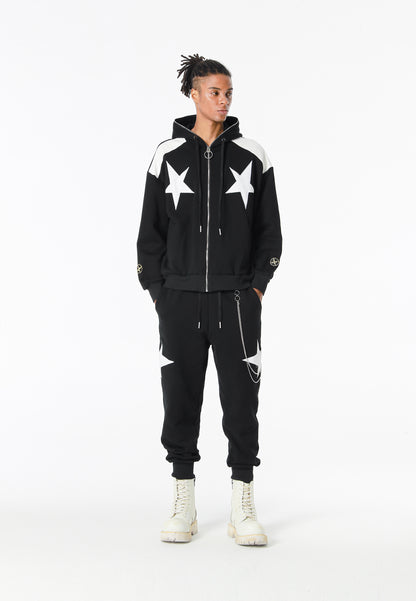 SUDADERA CREMALLERA "STARS" - BLACK - WINGS CAPSULE MOD WAVE MOVEMENT | MW093060844