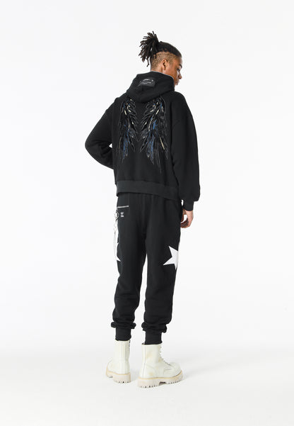 SUDADERA CREMALLERA "STARS" - BLACK - WINGS CAPSULE MOD WAVE MOVEMENT | MW093060844