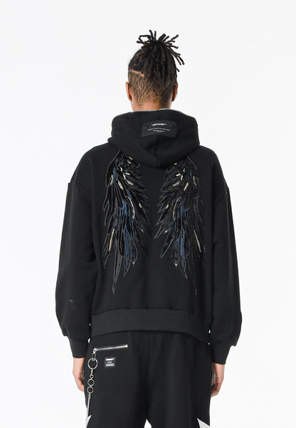 SUDADERA CREMALLERA "STARS" - BLACK - WINGS CAPSULE MOD WAVE MOVEMENT | MW093060844