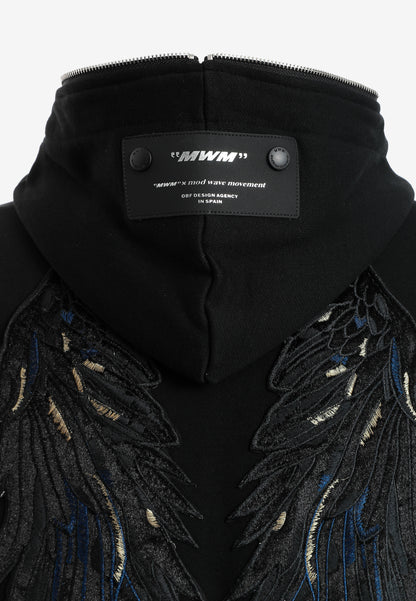 SUDADERA CREMALLERA "STARS" - BLACK - WINGS CAPSULE MOD WAVE MOVEMENT | MW093060844