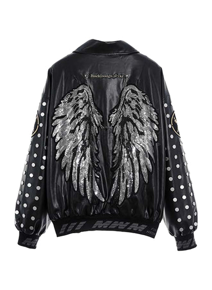 CHAQUETA BOMBER "WINGS" ALAS - NEGRO - WINGS CAPSULE MOD WAVE MOVEMENT | MW093070104