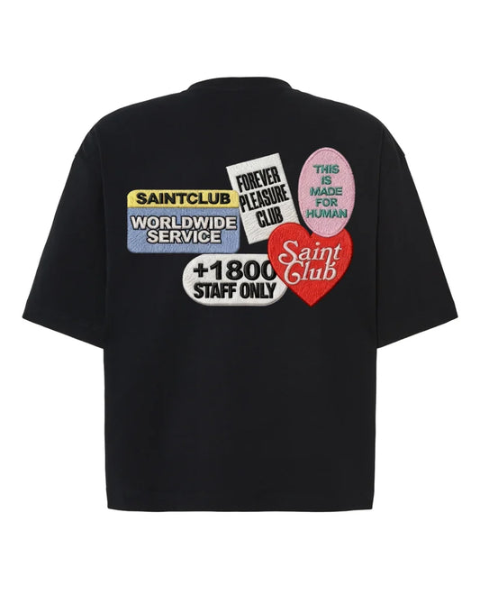 CAMISETA CROP "PATCH" - NEGRO - SAINT DEPT