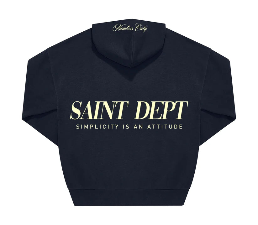 SUDADERA CON CAPUCHA "SIMPLE" - AZUL MARINO - SAINT DEPT