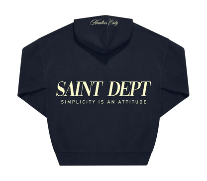 SUDADERA CON CAPUCHA "SIMPLE" - AZUL MARINO - SAINT DEPT