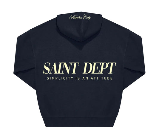 SUDADERA CON CAPUCHA "SIMPLE" - AZUL MARINO - SAINT DEPT