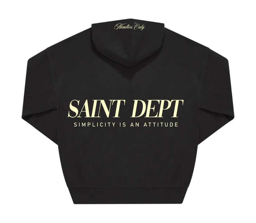 SUDADERA CON CAPUCHA "SIMPLE" - NEGRO - SAINT DEPT