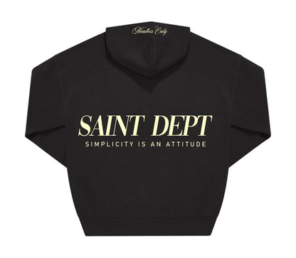 SUDADERA CON CAPUCHA "SIMPLE" - NEGRO - SAINT DEPT