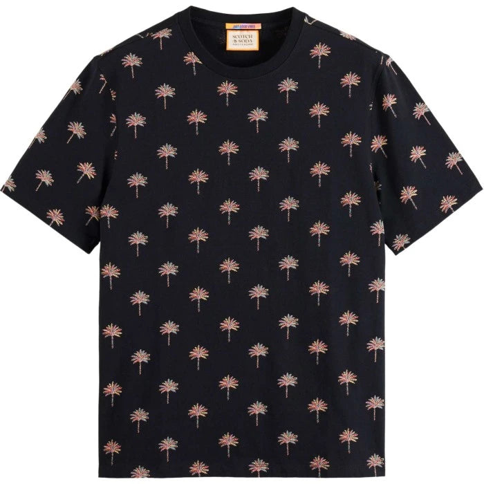 CAMISETA CON ESTAMPADO INTEGRAL DE PALMERAS - NEGRO - SCOTCH & SODA | 175631