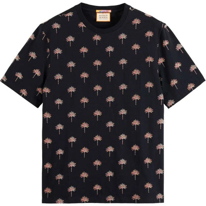 CAMISETA CON ESTAMPADO INTEGRAL DE PALMERAS - NEGRO - SCOTCH & SODA | 175631-0008