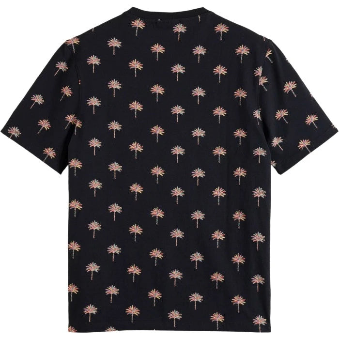 CAMISETA CON ESTAMPADO INTEGRAL DE PALMERAS - NEGRO - SCOTCH & SODA | 175631