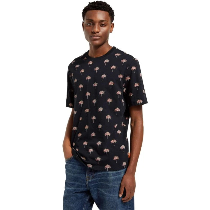 CAMISETA CON ESTAMPADO INTEGRAL DE PALMERAS - NEGRO - SCOTCH & SODA | 175631