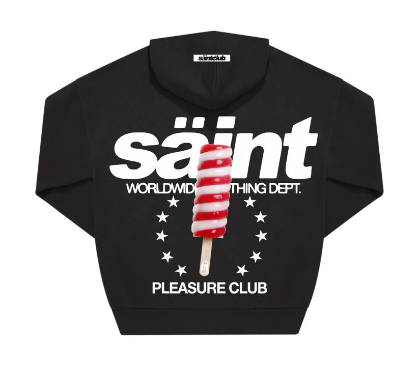 SUDADERA CON CAPUCHA "TWISTER" - NEGRO - SAINT DEPT