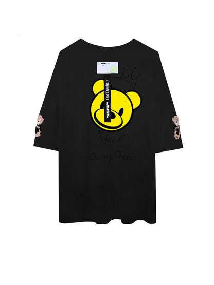 CAMISETA OVERSIZE "REY OSO" - NEGRO - TEDDY CAPSULE MOD WAVE MOVEMENT | VD072020039