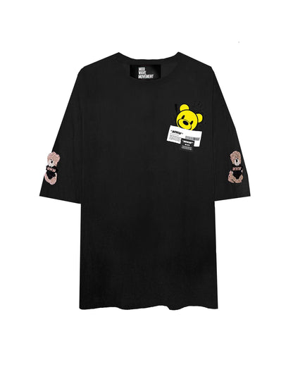 CAMISETA OVERSIZE "REY OSO" - NEGRO - TEDDY CAPSULE MOD WAVE MOVEMENT | VD072020039