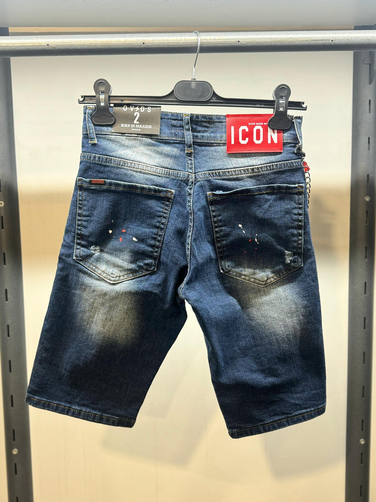 PANTALÓN CORTO VAQUERO SKINNY "ICON2" - AZUL - OVDS