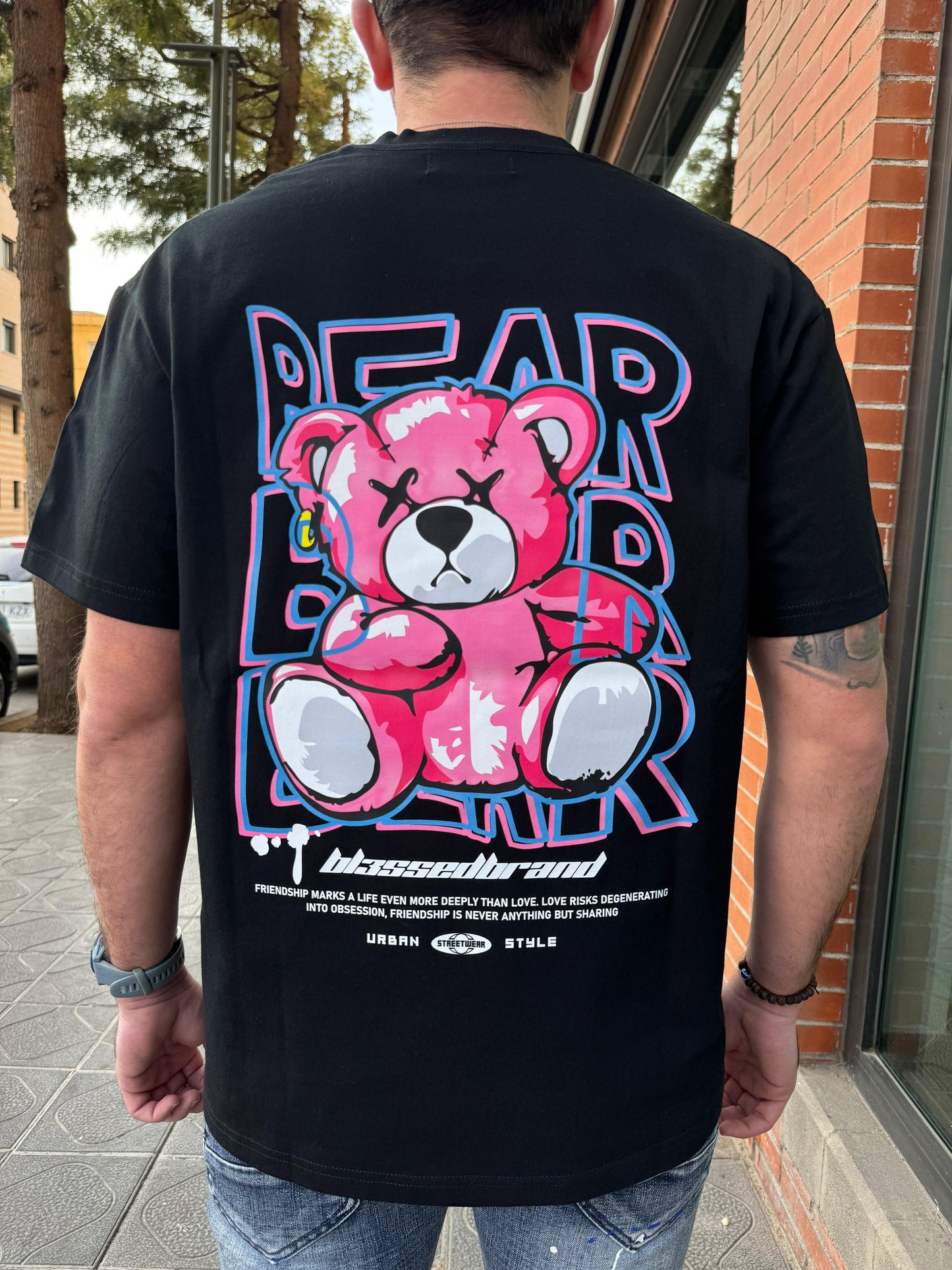 CAMISETA "BEAR TEDDY" - NEGRO - BLESSED BRAND