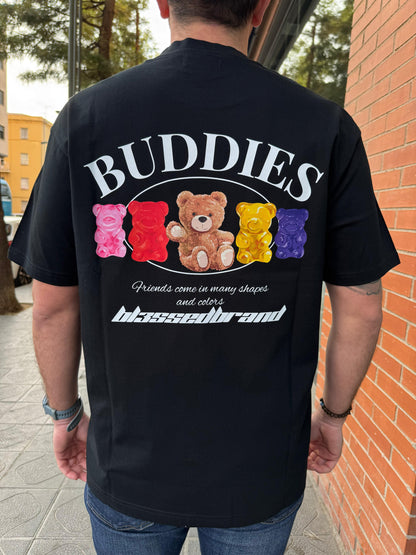 CAMISETA "BUDDIES GOLOSINA" - NEGRO - BLESSED BRAND