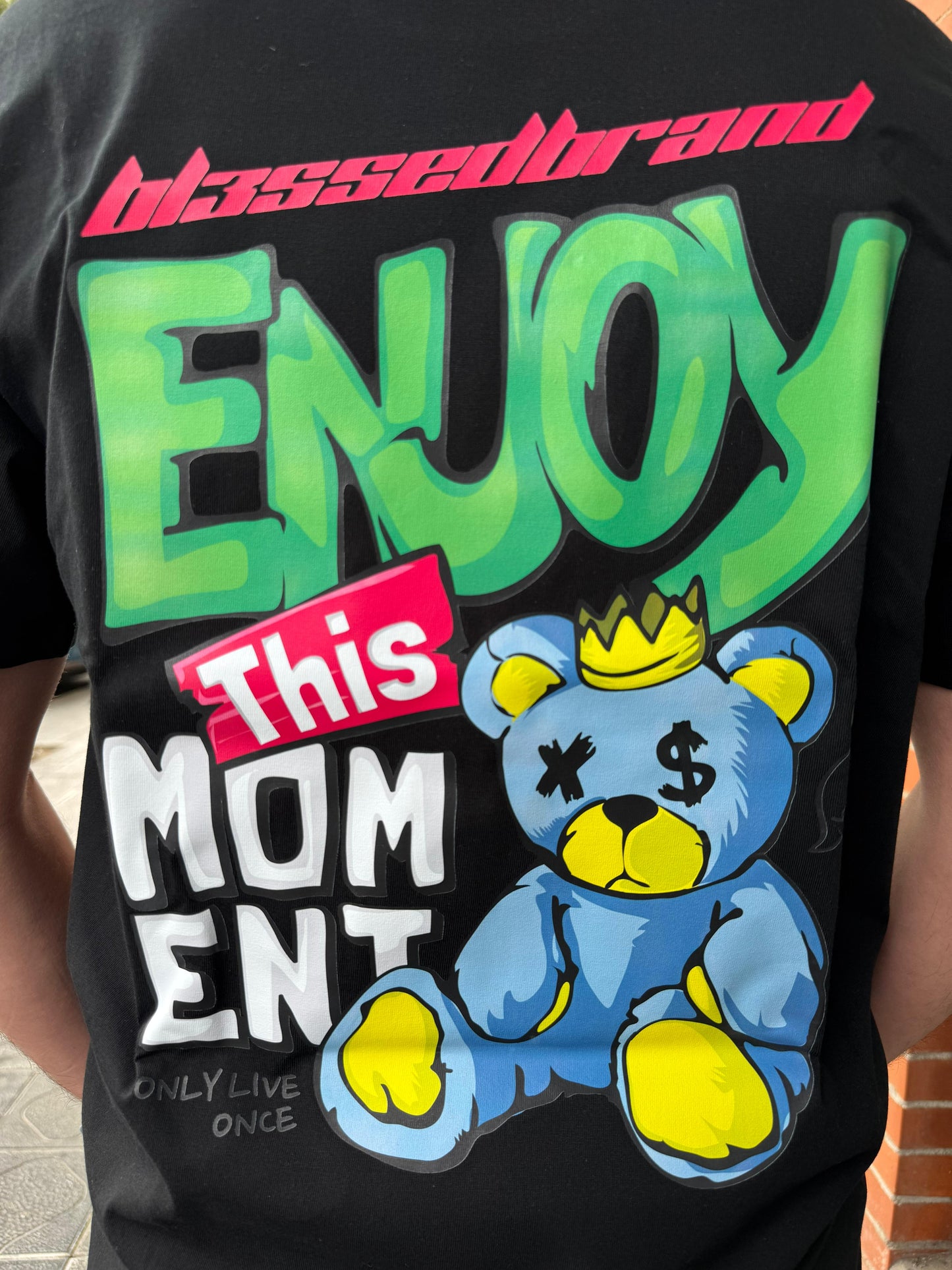 CAMISETA "ENJOY" - NEGRO - BLESSED BRAND