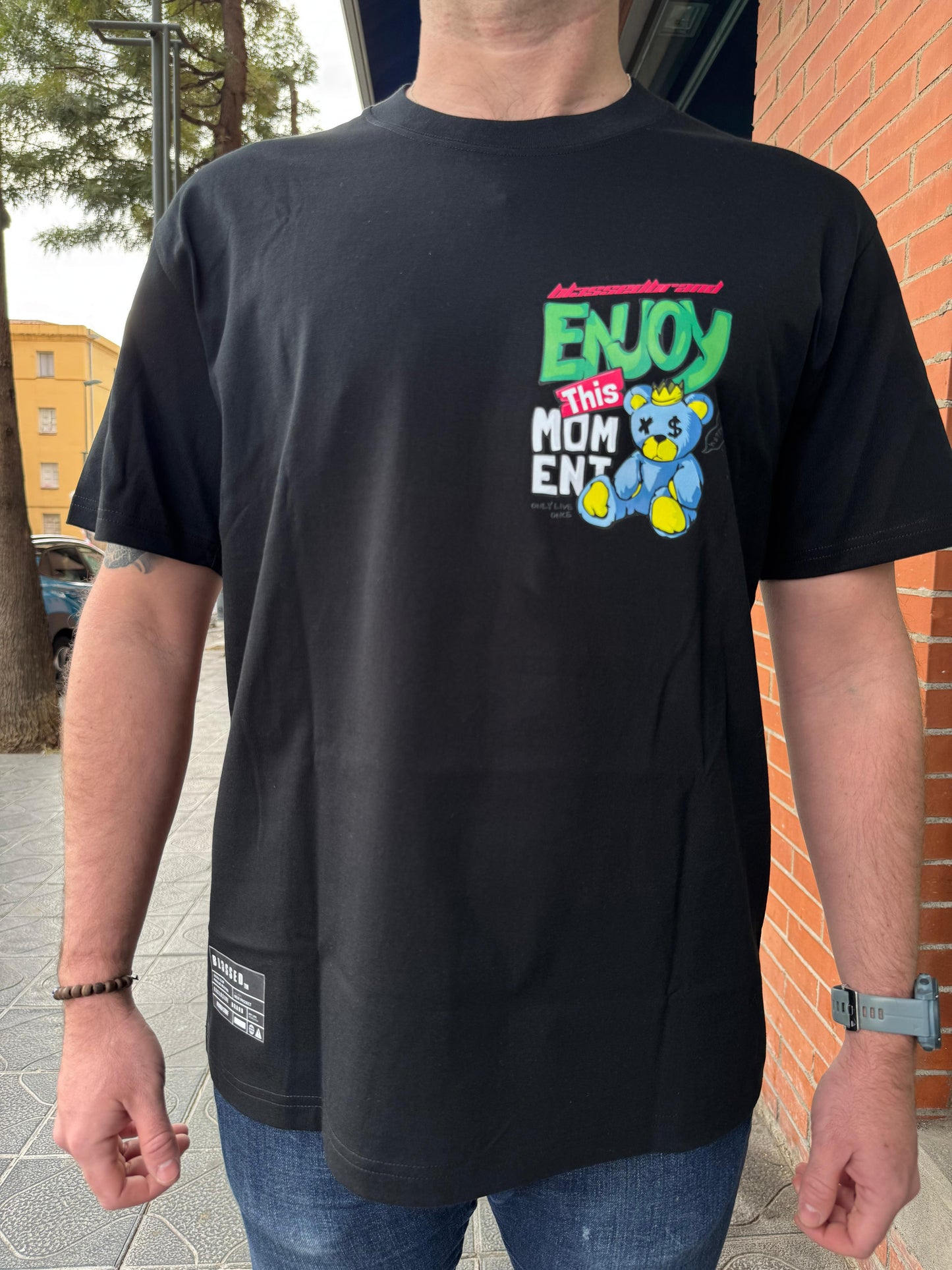 CAMISETA "ENJOY" - NEGRO - BLESSED BRAND