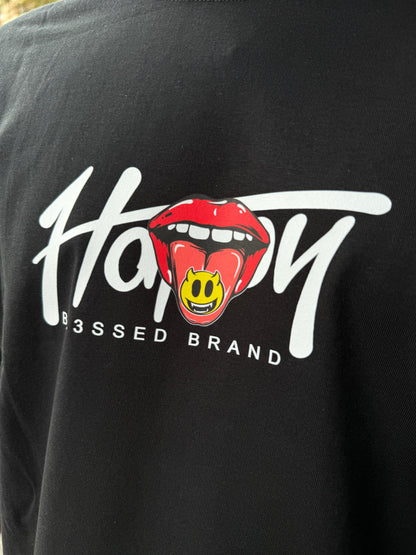 CAMISETA "HAPPY NATION" - NEGRO - BLESSED BRAND