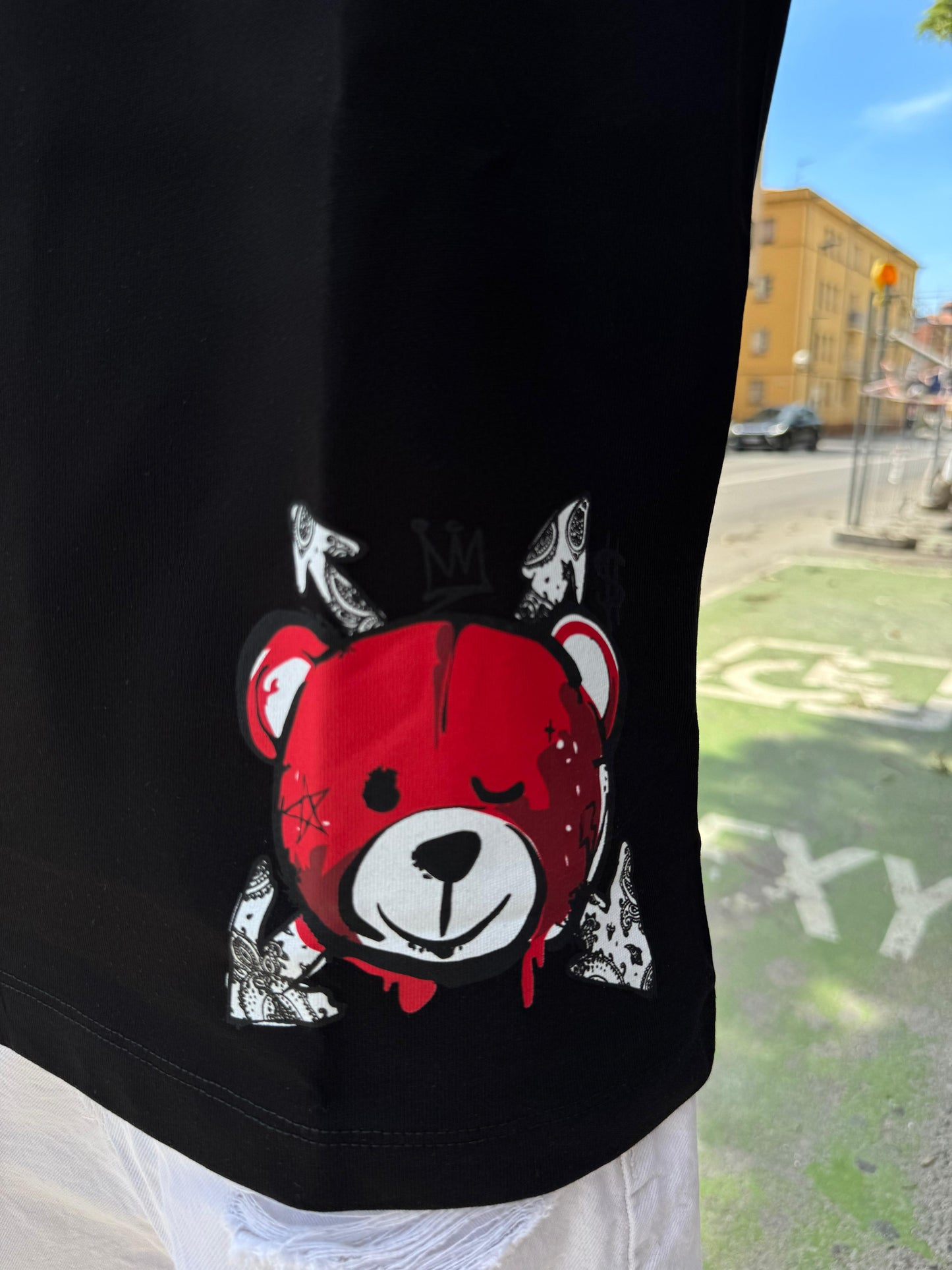 CAMISETA "FASHION BEAR" - NEGRO/ROJO - LOUIS VENDOME PARIS | LV L54