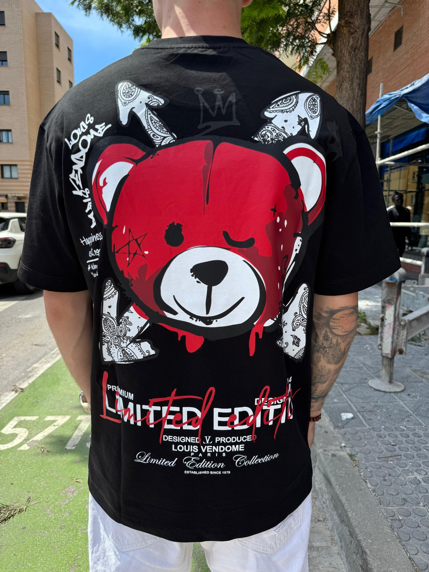 CAMISETA "FASHION BEAR" - NEGRO/ROJO - LOUIS VENDOME PARIS | LV L54