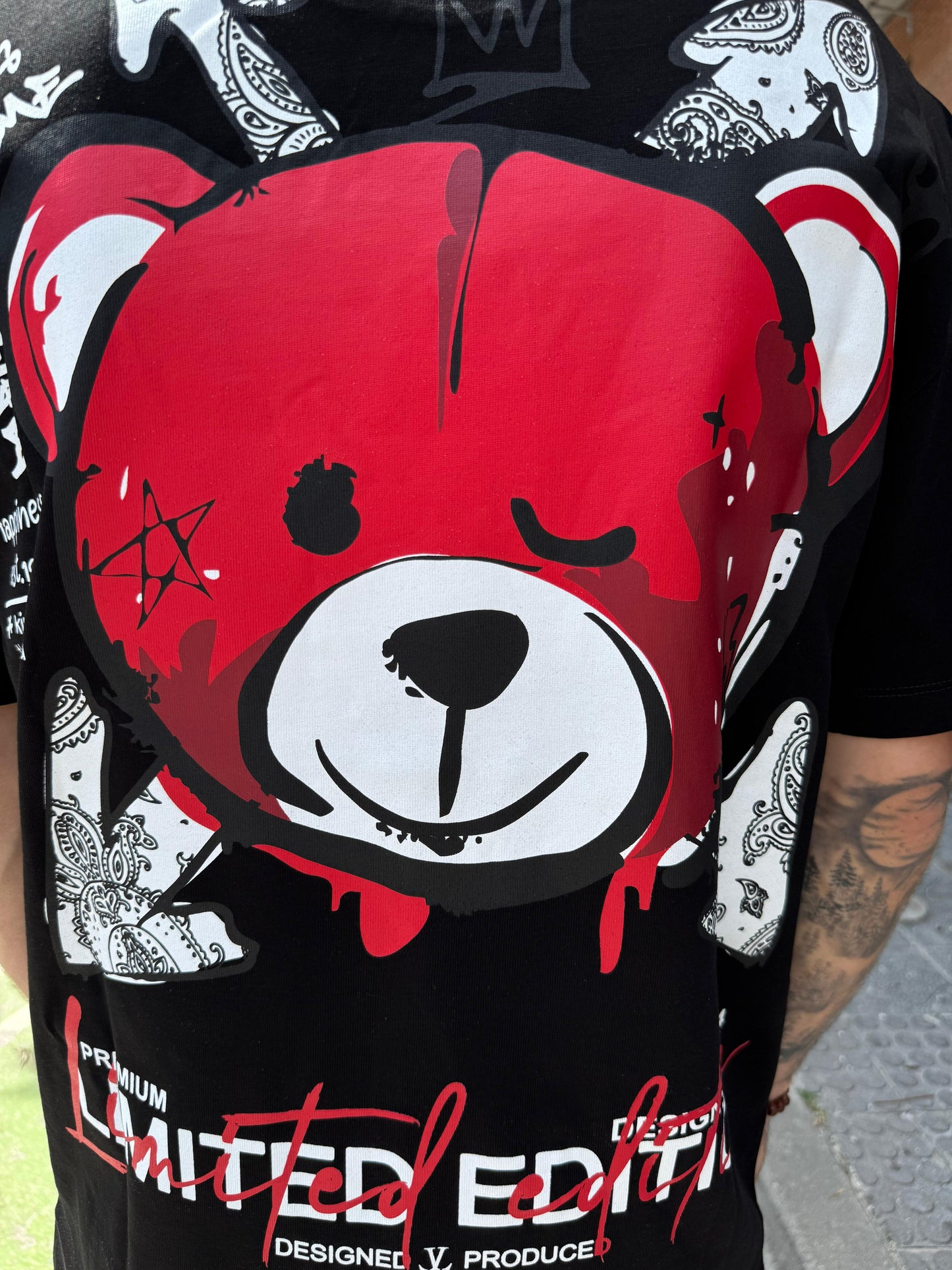CAMISETA "FASHION BEAR" - NEGRO/ROJO - LOUIS VENDOME PARIS | LV L54