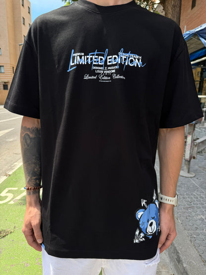 CAMISETA "FASHION BEAR" - NEGRO/AZUL - LOUIS VENDOME PARIS | LV L54