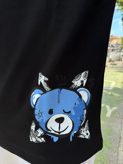 CAMISETA "FASHION BEAR" - NEGRO/AZUL - LOUIS VENDOME PARIS | LV L54