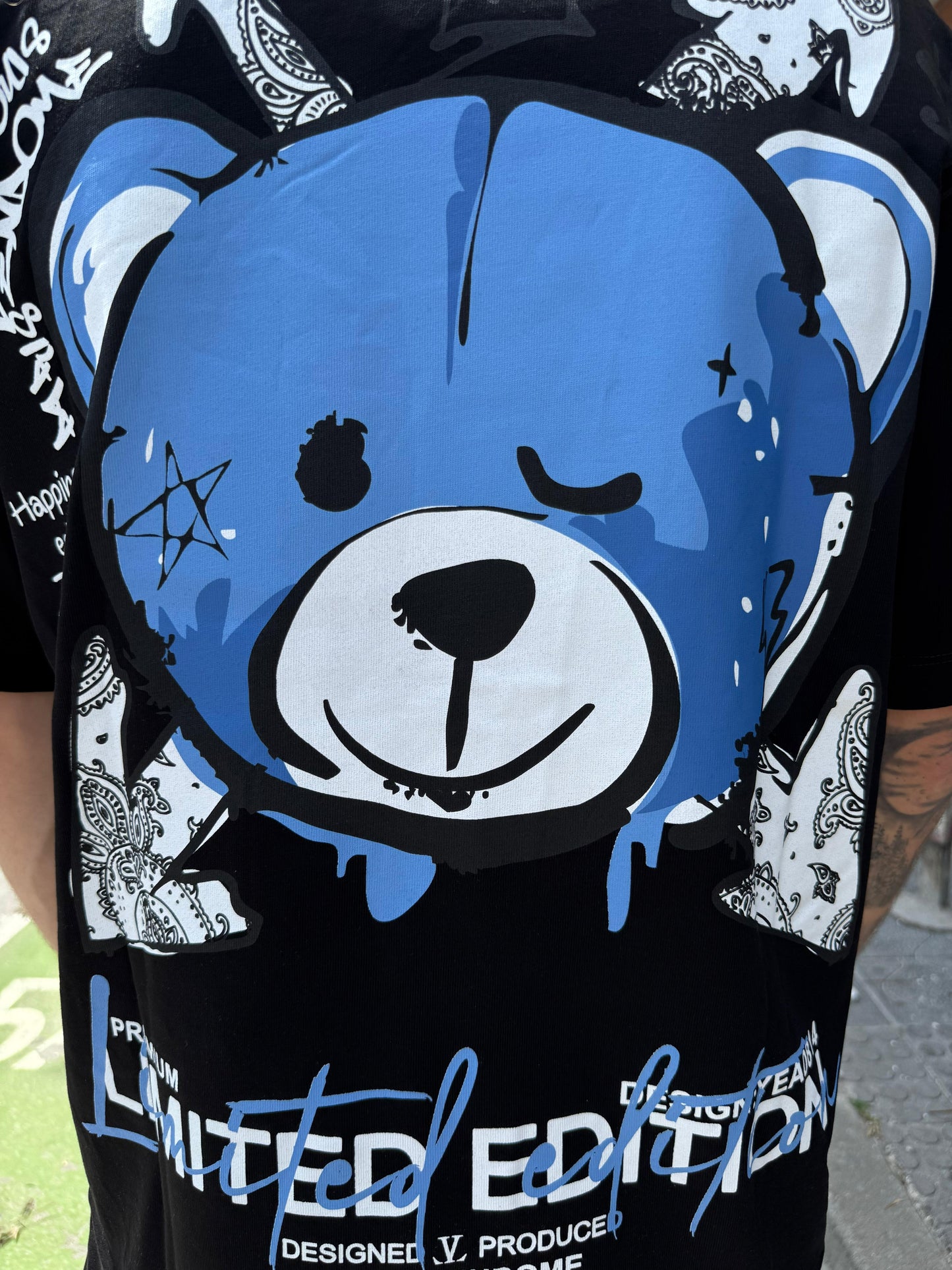 CAMISETA "FASHION BEAR" - NEGRO/AZUL - LOUIS VENDOME PARIS | LV L54