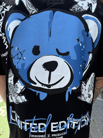 CAMISETA "FASHION BEAR" - NEGRO/AZUL - LOUIS VENDOME PARIS | LV L54