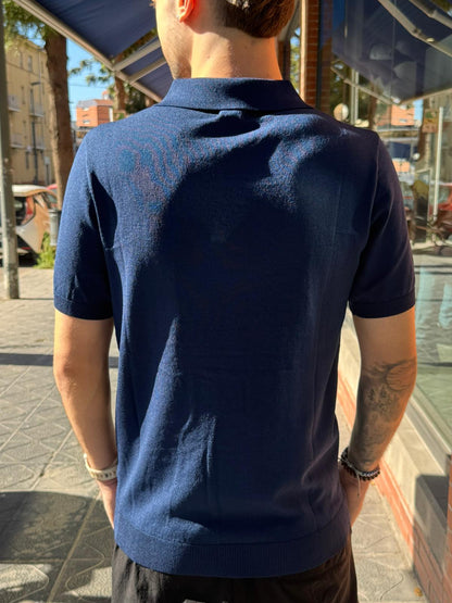 POLO CUELLO V - AZUL MARINO - TELAMIRA | MV050