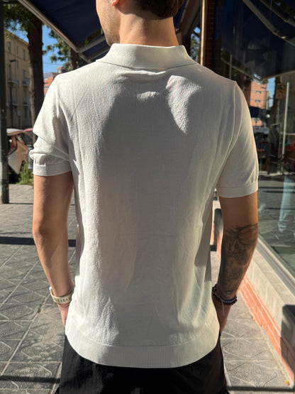 POLO CUELLO V - BLANCO - TELAMIRA | MV050