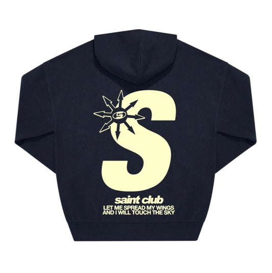 SUDADERA CON CAPUCHA "SUPERS" - AZUL MARINO - SAINT DEPT