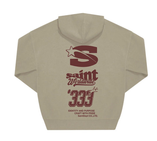 SUDADERA CON CAPUCHA "333" - BEIGE - SAINT DEPT