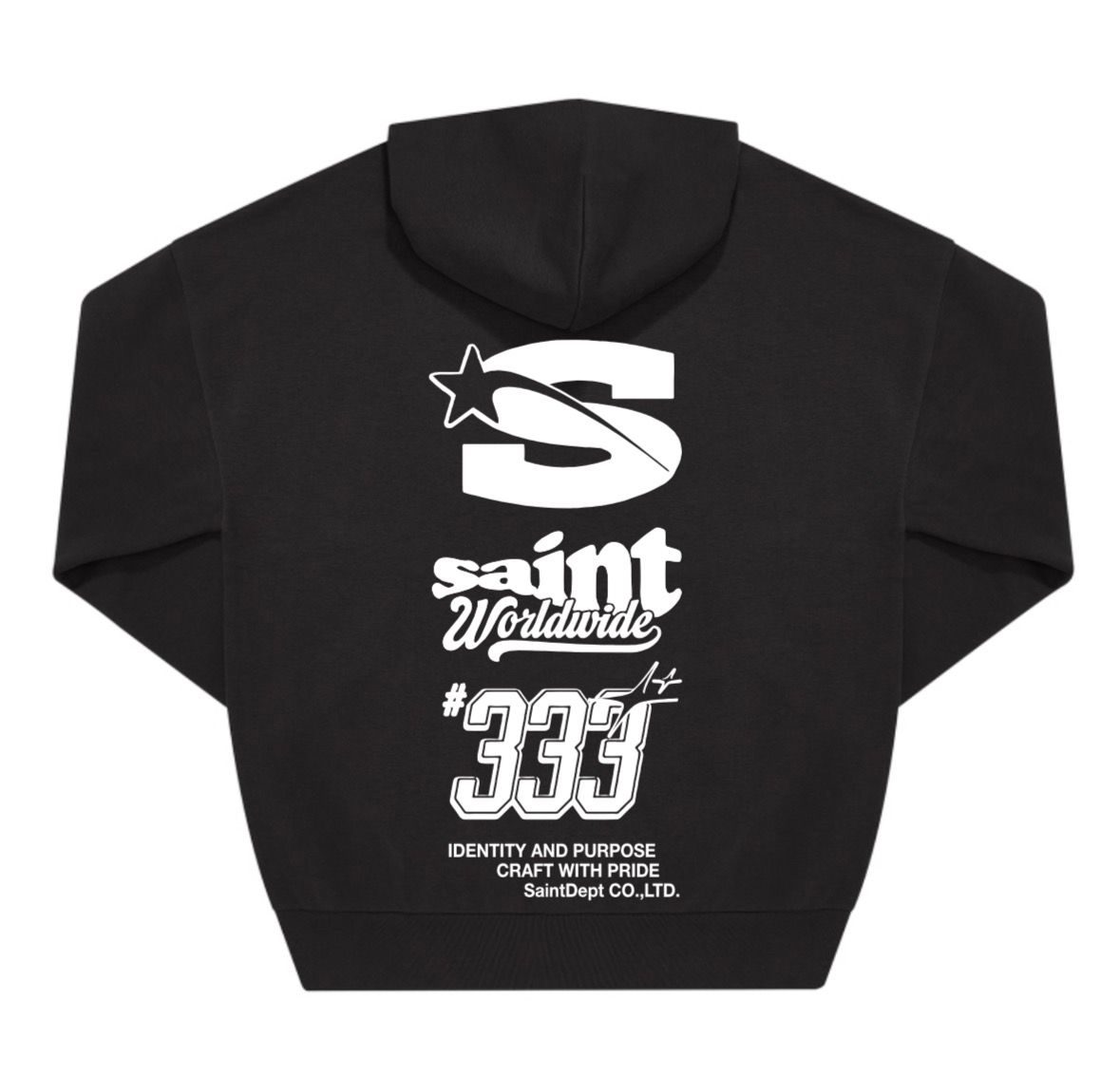 SUDADERA CON CAPUCHA "333" - NEGRO - SAINT DEPT