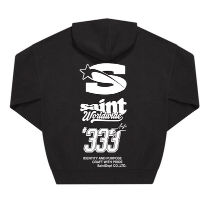 SUDADERA CON CAPUCHA "333" - NEGRO - SAINT DEPT