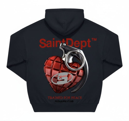 SUDADERA CON CAPUCHA "NOWAR" - AZUL MARINO - SAINT DEPT