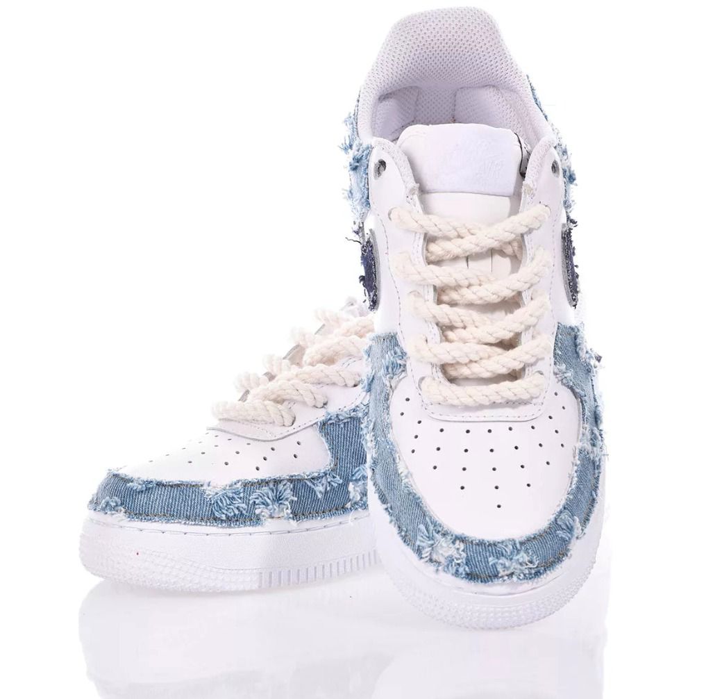 ZAPATILLAS NIKE AIR FORCE 1 "INDIGO DRILLED" - BLANCO/BEIGE - NIKE | 2.0000000112