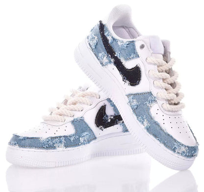 ZAPATILLAS NIKE AIR FORCE 1 "INDIGO DRILLED" - BLANCO/BEIGE - NIKE | 2.0000000112