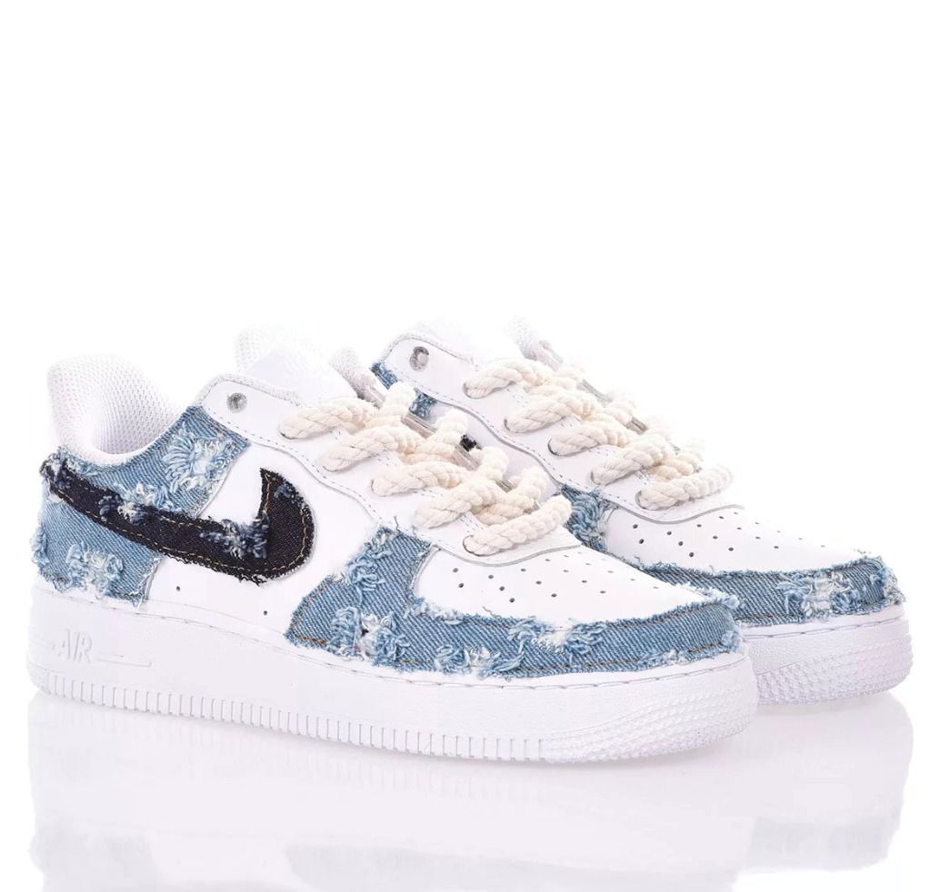 ZAPATILLAS NIKE AIR FORCE 1 "INDIGO DRILLED" - BLANCO/BEIGE - NIKE | 2.0000000112