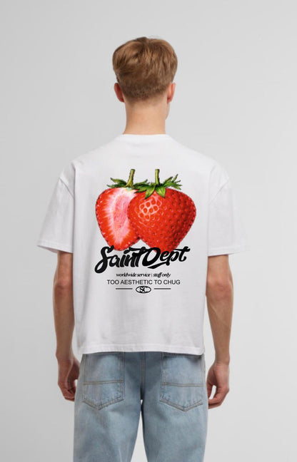 CAMISETA OVER "FRESAS" - BLANCO - SAINT DEPT