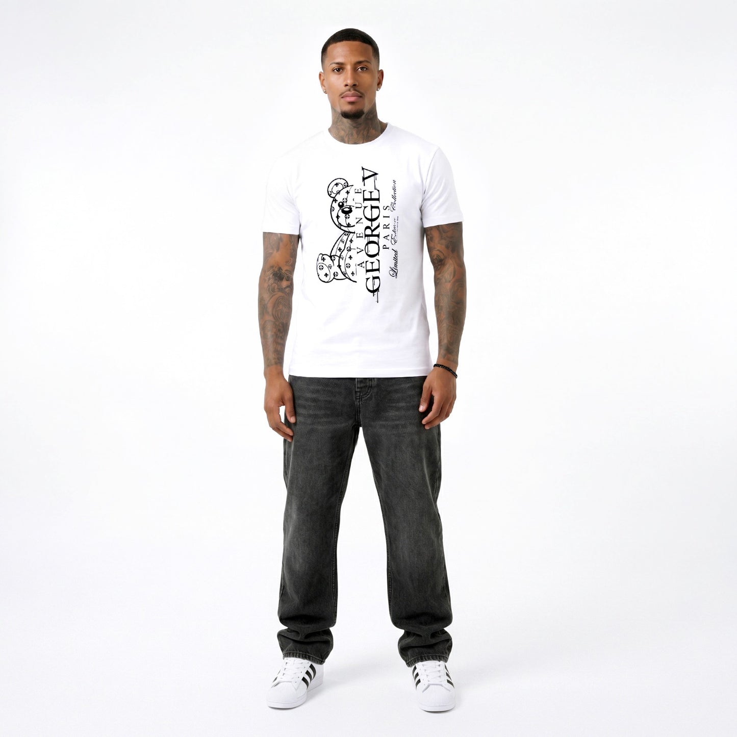 CAMISETA "HALF BEAR" - BLANCO - AVENUE GEORGE V PARIS | GV-5112