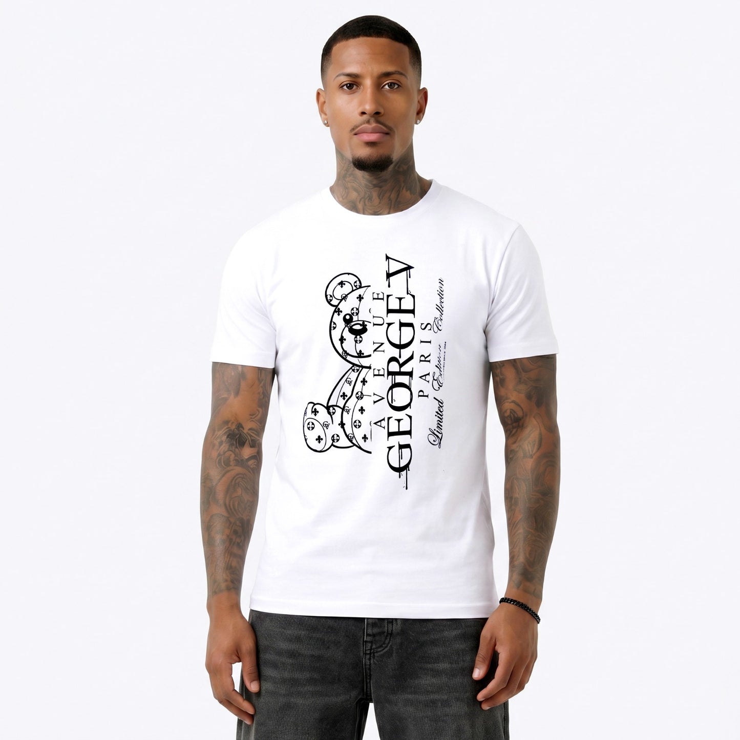 CAMISETA "HALF BEAR" - BLANCO - AVENUE GEORGE V PARIS | GV-5112