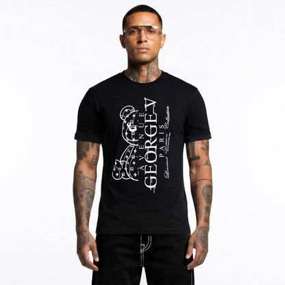 CAMISETA "HALF BEAR" - NEGRO - AVENUE GEORGE V PARIS | GV-5112