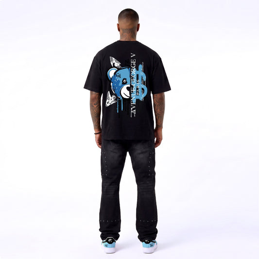 CAMISETA "FASHION BEAR" - NEGRO/AZUL - AVENUE GEORGE V PARIS | GV-5113